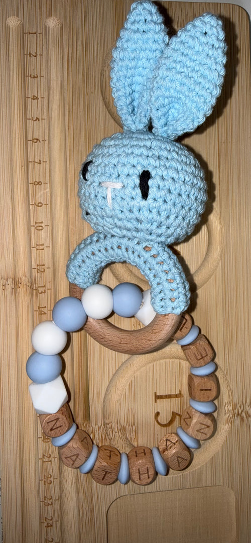 Bunny teething ring toy